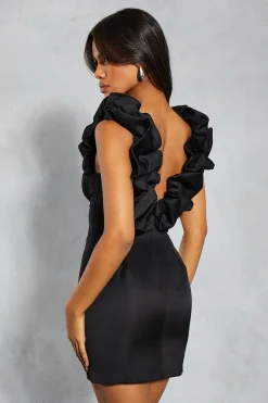 Premium Extreme Frill Sleeve Corset Mini Dress