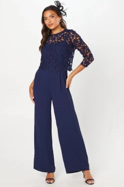 Premium Floral Lace Removable Overlay Jumpsuit