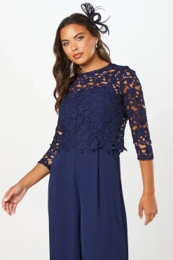 Premium Floral Lace Removable Overlay Jumpsuit