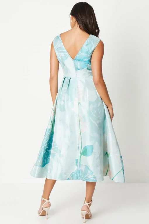Premium Jacquard Midi Dress