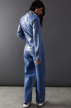 Premium Metallic Denim Boilersuit