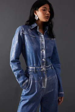 Premium Metallic Denim Boilersuit