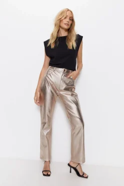 Premium Metallic Straight Leg Trousers