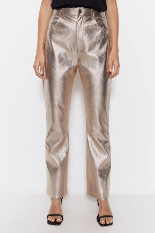 Premium Metallic Straight Leg Trousers