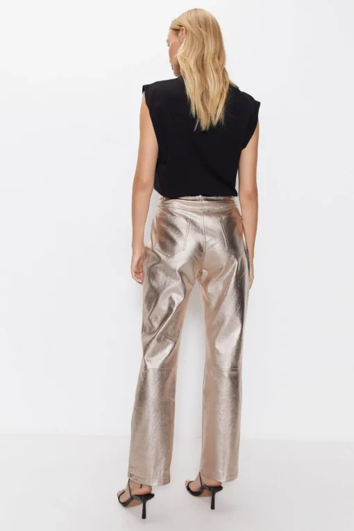 Premium Metallic Straight Leg Trousers