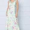 Premium Satin Lace Insert Tie Shoulder Midi Dress