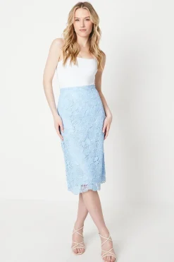Premium Scallop Lace Midi Skirt