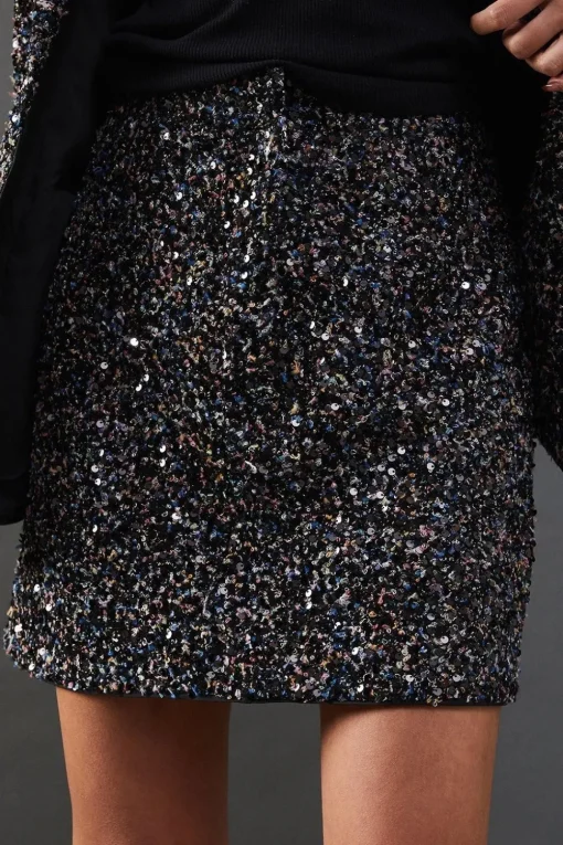 Premium Sequin Boucle Mini Skirt