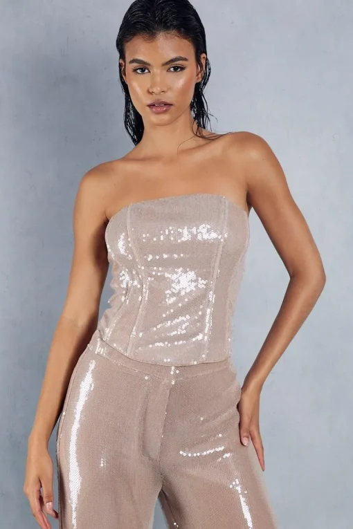Premium Sequin Structured Corset Top