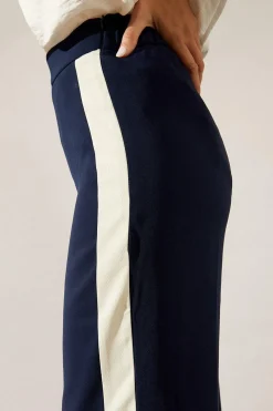 Premium Side Stripe Elastic Wide Leg Trouser