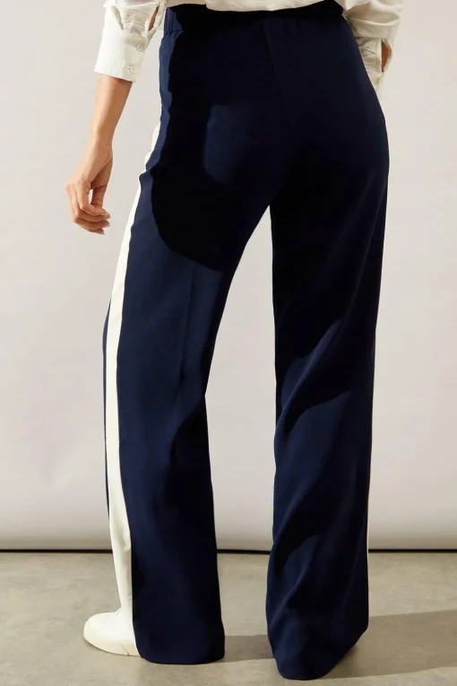 Premium Side Stripe Elastic Wide Leg Trouser