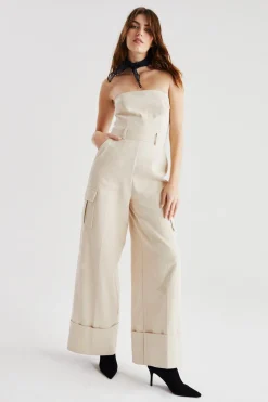 Premium Tailored Cargo Wide Leg Jumpsuit