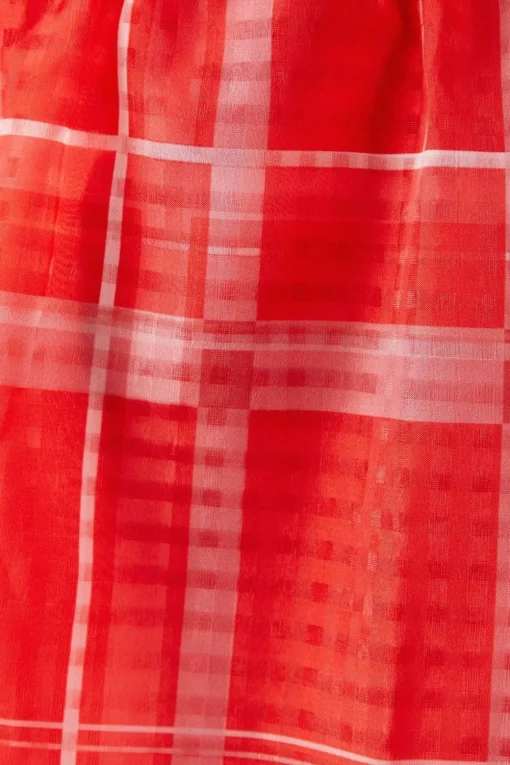 Print Organza Square Neck Mini Smock Dress