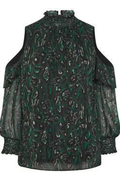Printed Cold Shoulder Blouse