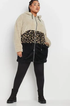 Printed Colour Block Fleece Jacket