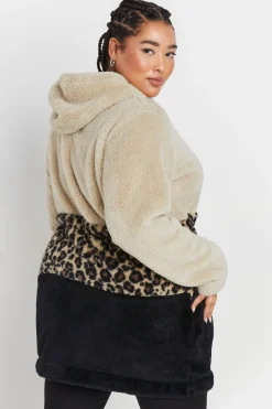 Printed Colour Block Fleece Jacket
