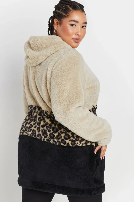 Printed Colour Block Fleece Jacket