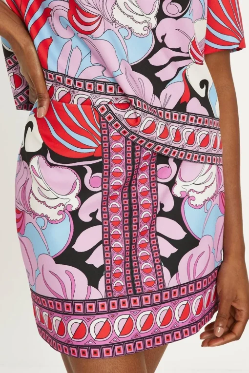 Printed Crepe Mini Skirt