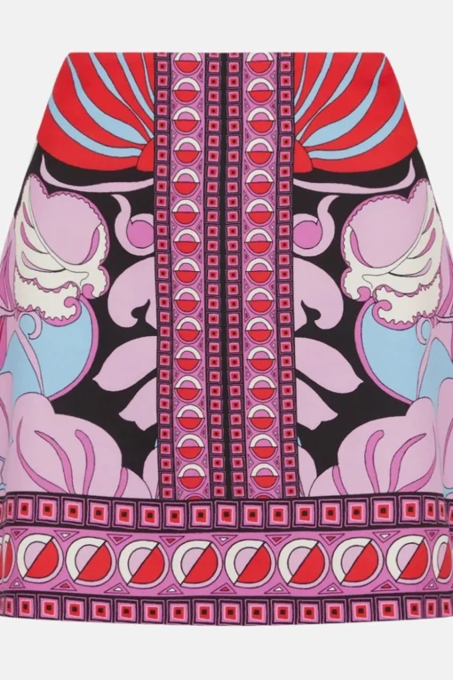 Printed Crepe Mini Skirt