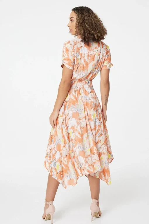 Printed Front Pocket Shirt Dress