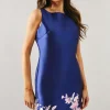 Printed Hyacinth Border Shift Dress