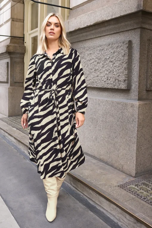 Printed Long Sleeve Shirt Dress