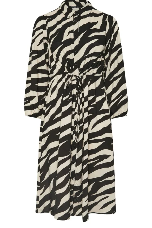Printed Long Sleeve Shirt Dress