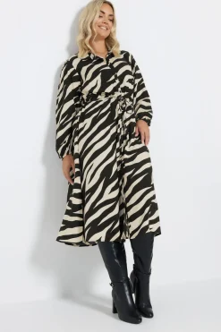 Printed Long Sleeve Shirt Dress