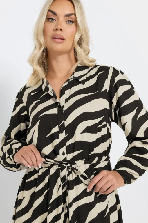 Printed Long Sleeve Shirt Dress