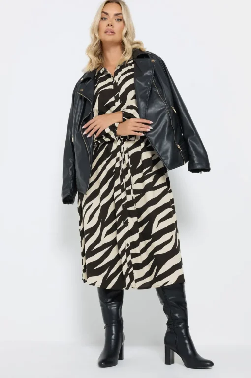 Printed Long Sleeve Shirt Dress