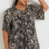 Printed Pleat Front Swing Top