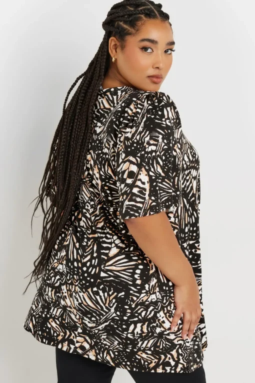 Printed Pleat Front Swing Top