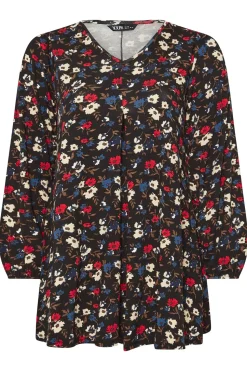 Printed Pleat Front Top