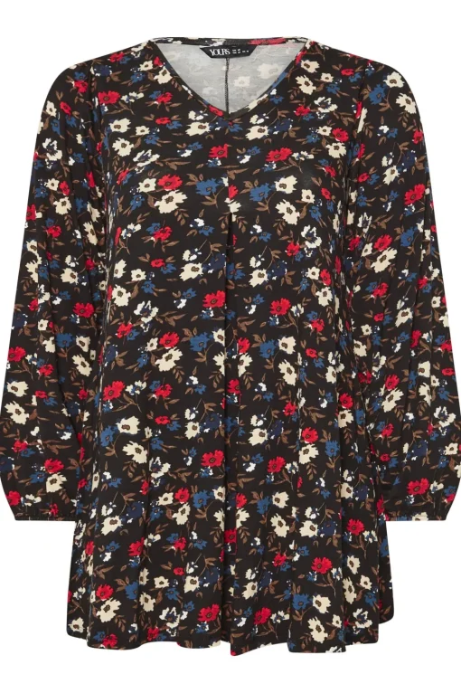 Printed Pleat Front Top
