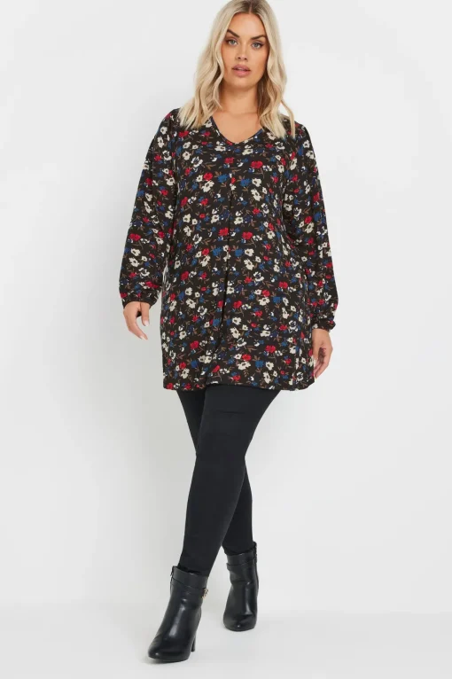 Printed Pleat Front Top
