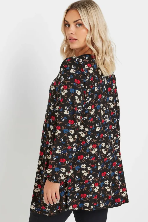 Printed Pleat Front Top