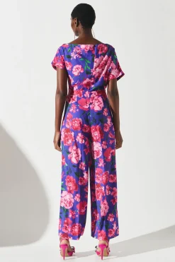 Printed Pleat Off The Shoulder Jumpsuit