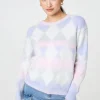 Printed Relaxed Fit Round Neck Jumper