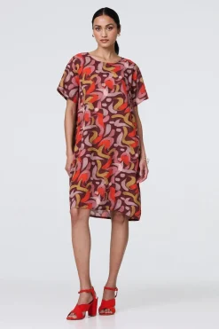 Printed Round Neck Tunic Dress