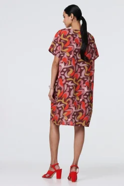 Printed Round Neck Tunic Dress