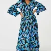 Printed Ruffle Hem Empire Maxi Dress