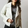 Pu Biker Jacket With Faux Fur Collar