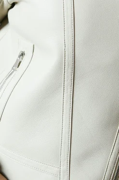 Pu Biker Jacket With Faux Fur Collar