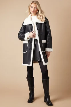 Pu Bonded Shearling Coat