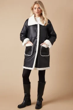 Pu Bonded Shearling Coat