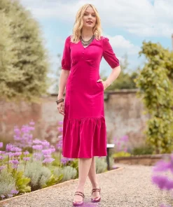 Puff Sleeve Vintage Cord Dress