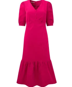 Puff Sleeve Vintage Cord Dress