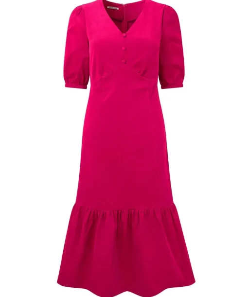 Puff Sleeve Vintage Cord Dress