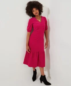 Puff Sleeve Vintage Cord Dress
