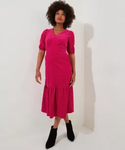 Puff Sleeve Vintage Cord Dress